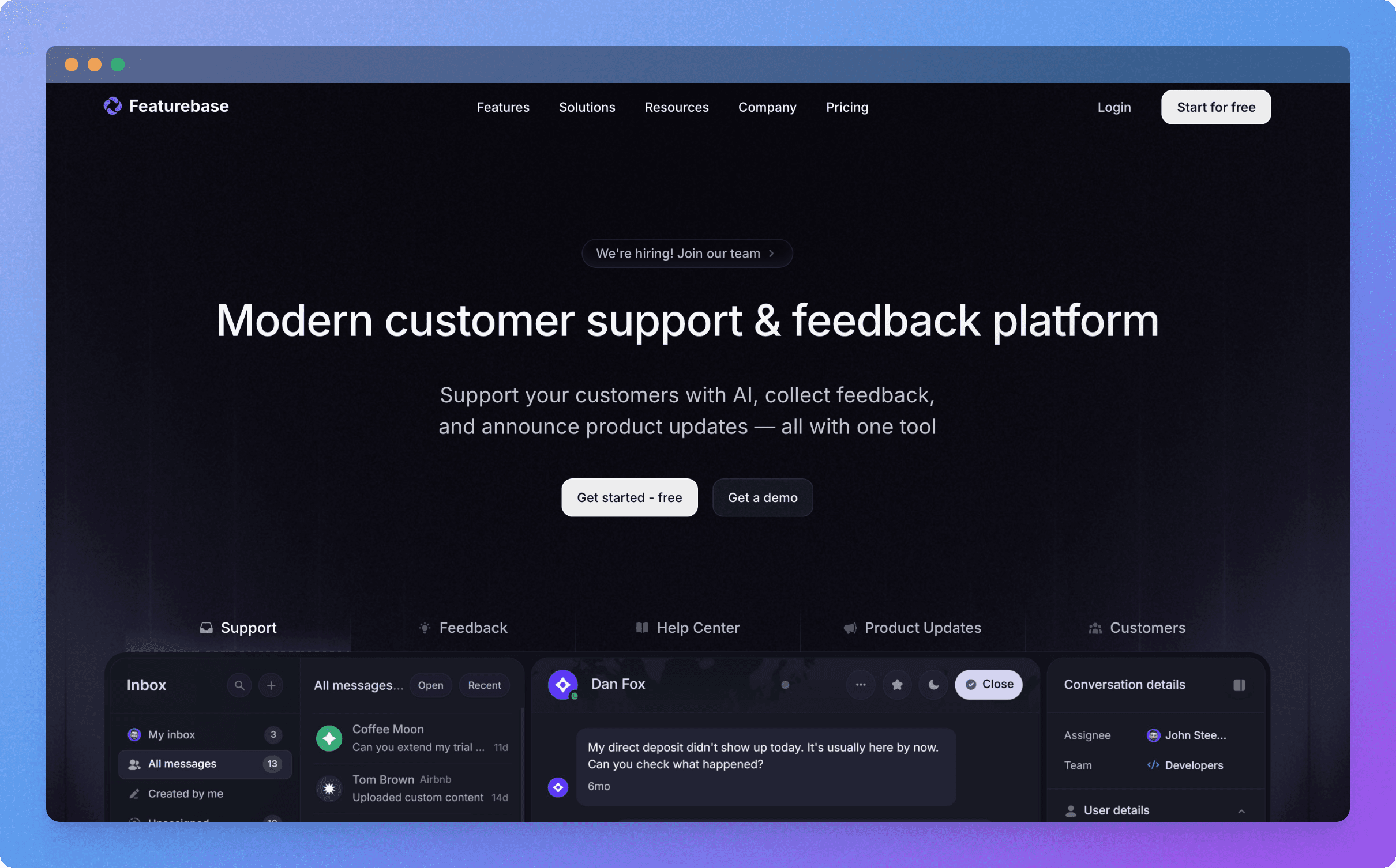 featurebase homepage